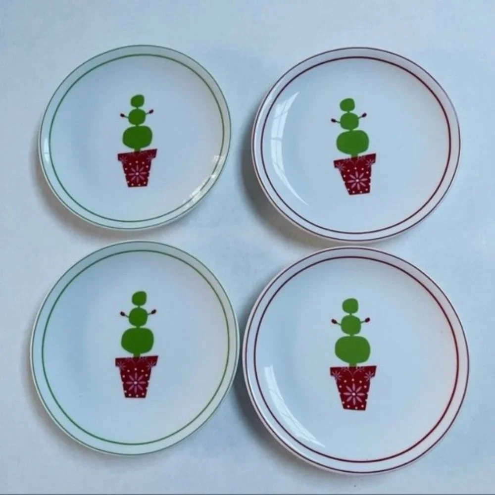 Starbucks Holiday Plate Set of 4 Holiday 2006 Microwave Dishwasher Safe‎ Gift